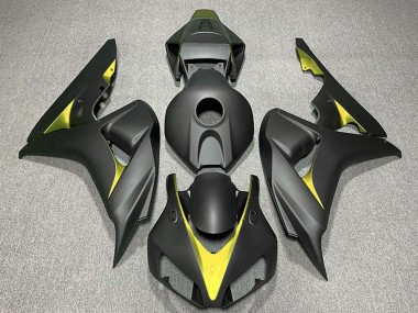 Best 2006-2007 Honda CBR1000RR Motorcycle Fairings - Matte Black Yellow UK