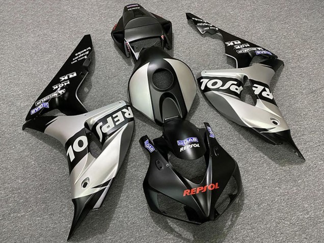 2006-2007 Honda CBR1000RR Motorcycle Fairings - Silver Matte Black Repsol UK
