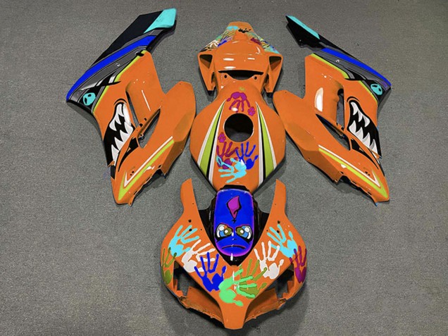 2004-2005 Honda CBR1000RR Motorcycle Fairings - Orange Blue Black Shark UK