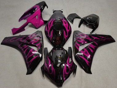 Best 2008-2011 Honda CBR1000RR Motorcycle Fairings - Glossy Black Pink Flame UK