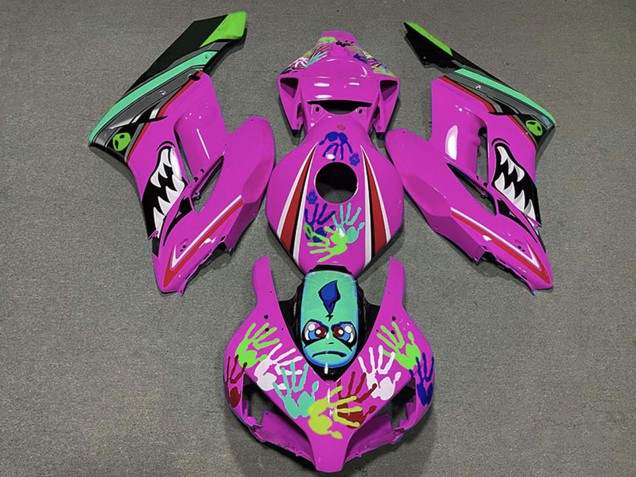 2004-2005 Honda CBR1000RR Motorcycle Fairings - Pink Green Black Shark UK