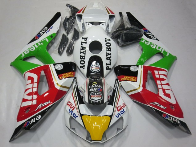 2006-2007 Honda CBR1000RR Motorcycle Fairings - White Red Green Yellow Black Givi PlayBoy UK