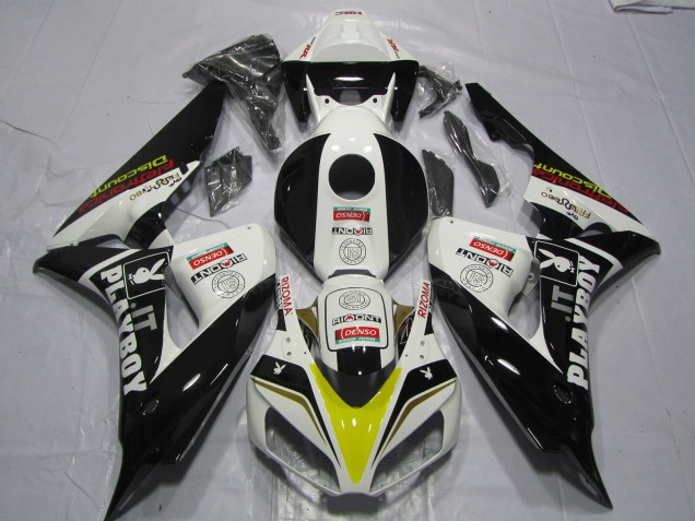 2006-2007 Honda CBR1000RR Motorcycle Fairings - White Yellow Red Glossy Black Denso PlayBoy UK