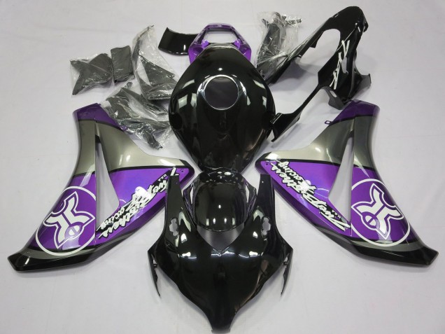 2008-2011 Honda CBR1000RR Motorcycle Fairings - Purple Grey Glossy Black UK