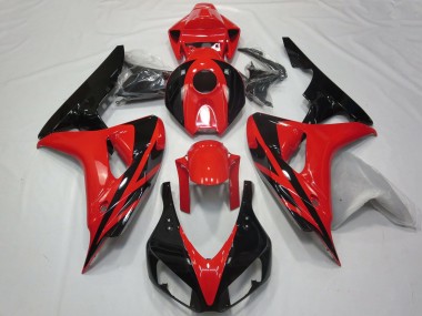 Best 2006-2007 Honda CBR1000RR Motorcycle Fairings - Red Glossy Black OEM Style No Decals UK
