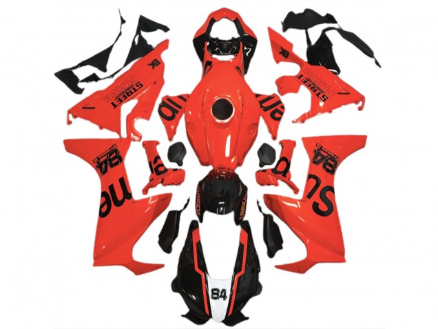 2017-2023 Honda CBR1000RR Motorcycle Fairings - Red Glossy Black Street Flava UK