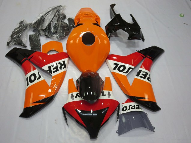 2008-2011 Honda CBR1000RR Motorcycle Fairing - Orange White Red Glossy Black Repsol UK