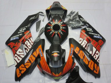 Best 2004-2005 Honda CBR1000RR Motorcycle Fairings - Matte Black Orange Rossi UK