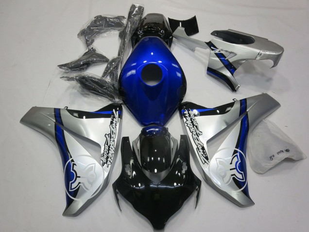 2008-2011 Honda CBR1000RR Motorcycle Fairings - Silver Blue Glossy Black UK