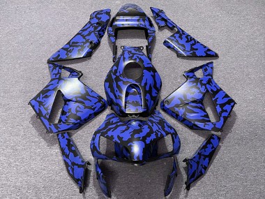 Best 2003-2004 Honda CBR600RR Motorcycle Fairings - Blue Black Camouflage UK