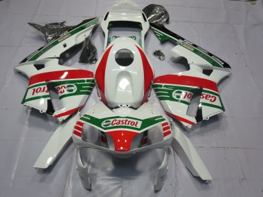 Best 2003-2004 Honda CBR600RR Motorcycle Fairings - White Red Green Castrol UK