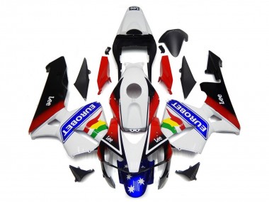 Best 2003-2004 Honda CBR600RR Motorcycle Fairing - White Red Blue Glossy Black EuroBet UK
