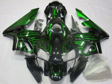 Best 2003-2004 Honda CBR600RR Motorcycle Fairings - Glossy Black Blue Flame UK