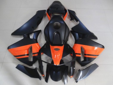 Best 2005-2006 Honda CBR600RR Motorcycle Fairings - Matte Black Glossy Orange UK