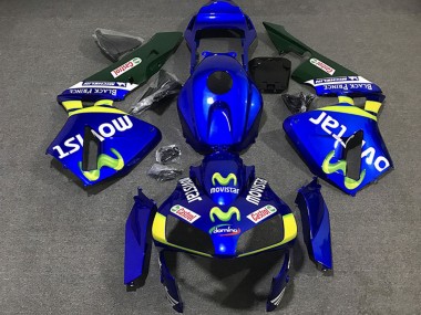 Best 2003-2004 Honda CBR600RR Motorcycle Fairings - Blue Yellow Green MoviStar UK