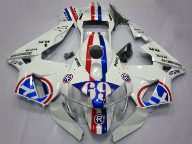 Best 2003-2004 Honda CBR600RR Motorcycle Fairings - White Red Blue Repsol 69 UK