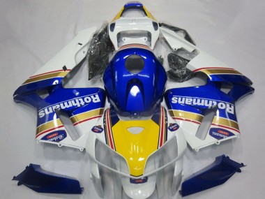 Best 2005-2006 Honda CBR600RR Motorcycle Fairings - White Blue Yellow Rothmans UK