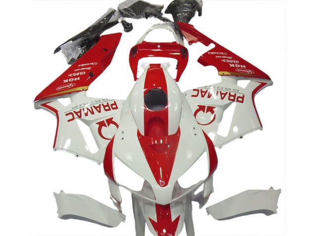 2005-2006 Honda CBR600RR Motorcycle Fairings - White Red Pramac UK
