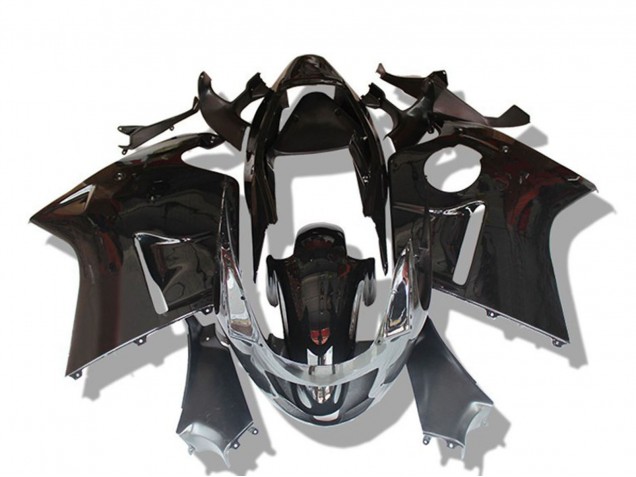 1996-2007 Honda CBR1100XX Blackbird Motorcycle Fairings - Glossy Black Grey UK