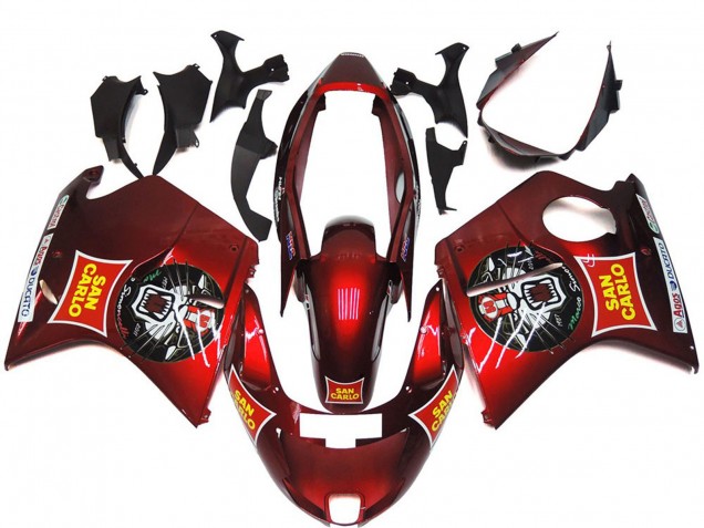 1996-2007 Honda CBR1100XX Blackbird Motorcycle Fairings - Red Yellow San Carlo UK