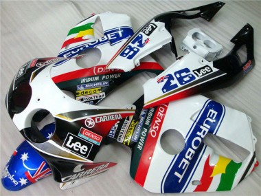 Best 1990-1998 Honda CBR250RR Motorcycle Fairings - White Blue Red Yellow Green Carrera EuroBet Lee UK