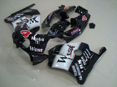 Best 1990-1998 Honda CBR250RR Motorcycle Fairings - Glossy Black White West Mobil UK