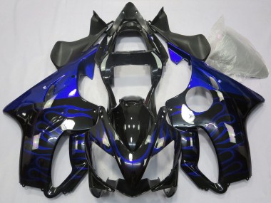 Best 2001-2003 Honda CBR600 F4i Motorcycle Fairings - Glossy Black Blue Flame UK