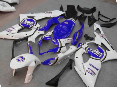 Best 2005-2006 Suzuki GSXR 1000 Motorcycle Fairings - White Blue Lucky Strike UK