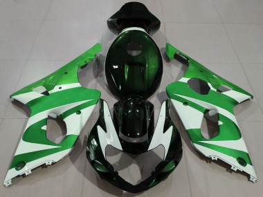 Best 2000-2002 Suzuki GSXR 1000 Motorcycle Fairings - Green White Black UK