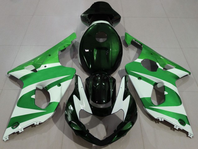 2000-2002 Suzuki GSXR 1000 Motorcycle Fairings - Green White Black UK