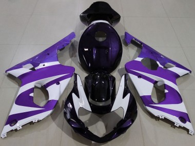Best 2000-2002 Suzuki GSXR 1000 Motorcycle Fairings - Purple White Black UK