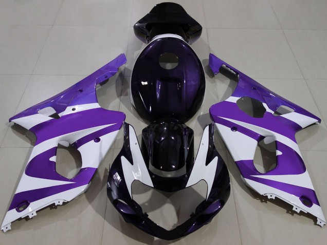 2000-2002 Suzuki GSXR 1000 Motorcycle Fairings - Purple White Black UK