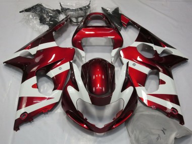 Best 2000-2002 Suzuki GSXR 1000 Motorcycle Fairings - White Red UK