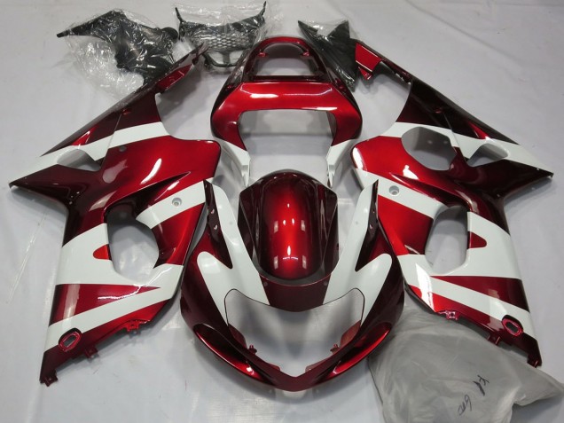 2000-2002 Suzuki GSXR 1000 Motorcycle Fairings - White Red UK