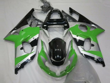 Best 2000-2002 Suzuki GSXR 1000 Motorcycle Fairings - Green Silver Glossy Black OEM Style UK