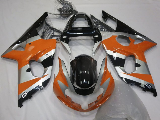 2000-2002 Suzuki GSXR 1000 Motorcycle Fairings - Orange Silver Glossy Black OEM Style UK