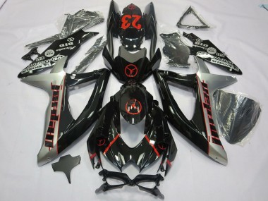 Best 2008-2010 Suzuki GSXR 600 / GSXR 750 Motorcycle Fairings - Glossy Black Silver Red Jordan 23 UK