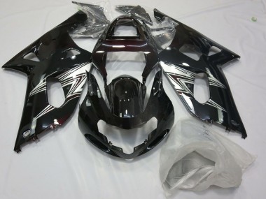 Best 2001-2003 Suzuki GSXR 600 / GSXR 750 Motorcycle Fairings - Glossy Black Silver White UK