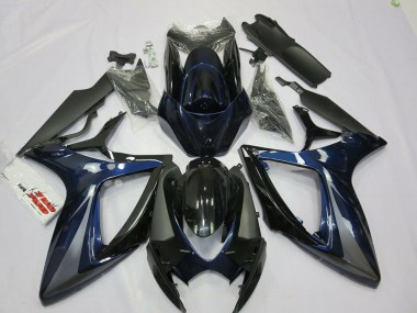 Best 2006-2007 Suzuki GSXR 600 / GSXR 750 Motorcycle Fairings - Blue Grey Black Stripe UK