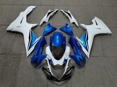 Best 2011-2024 Suzuki GSXR 600 / GSXR 750 Motorcycle Fairing - White Blue UK
