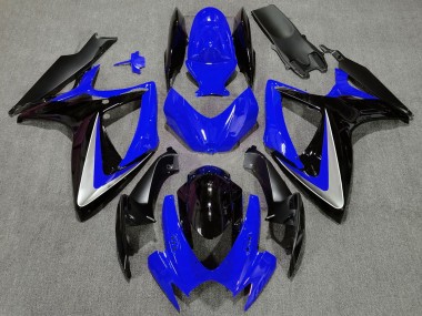 Best 2006-2007 Suzuki GSXR 600 / GSXR 750 Motorcycle Fairing - Blue Silver Glossy Black OEM Style UK