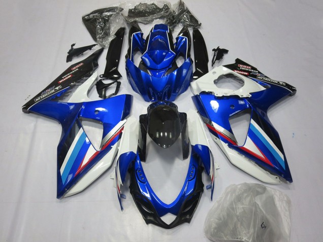 2008-2010 Suzuki GSXR 600 / GSXR 750 Motorcycle Fairings - Blue White Glossy Black Red UK
