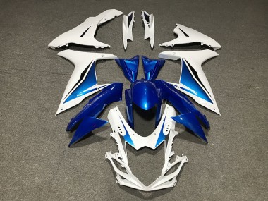Best 2011-2024 Suzuki GSXR 600 / GSXR 750 Motorcycle Fairings - Blue White Custom UK
