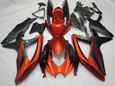 Best 2008-2010 Suzuki GSXR 600 / GSXR 750 Motorcycle Fairings - Burnt Orange Matte Black UK