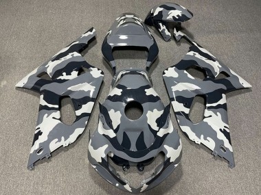 Best 2001-2003 Suzuki GSXR 600 / GSXR 750 Motorcycle Fairings - Grey Black White Camouflage UK