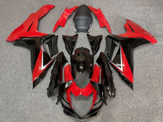 2011-2024 Suzuki GSXR 600 / GSXR 750 Abs Motorcycle Fairing - Red Glossy Black UK