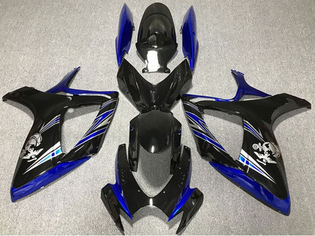 2006-2007 Suzuki GSXR 600 / GSXR 750 Motorcycle Fairing - Blue Glossy Black UK