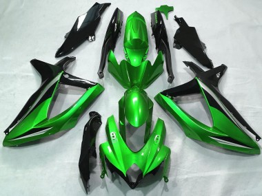Best 2008-2010 Suzuki GSXR 600 / GSXR 750 Motorcycle Fairings - Green Silver Glossy Black UK