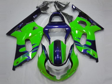 Best 2001-2003 Suzuki GSXR 600 / GSXR 750 Motorcycle Fairings - Green Blue Black UK