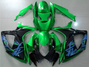 Best 2006-2007 Suzuki GSXR 600 / GSXR 750 Motorcycle Fairings - Green Black Blue UK
